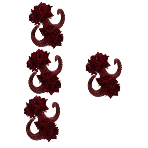 Healvian 4 Paare Teufelshörner Haarspangen für Mädchen Schafhorn Haarklammern für Halloween Cosplay und Partys Einzigartiges Design Vielseitig Einsetzbar Langlebig und Einfach zu Verwenden von Healvian