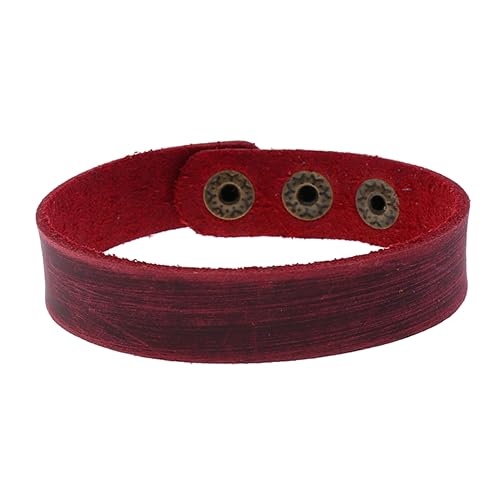 Healvian 4stücke Retro-weinrot Lederarmband Einfaches Schlichtes Unisex-armband Für Frauen Und Männer Handgelenkkette Aus Hochwertigem Rindsleder Diy-armreif-dekoration Tragbar Und Ansprech von Healvian