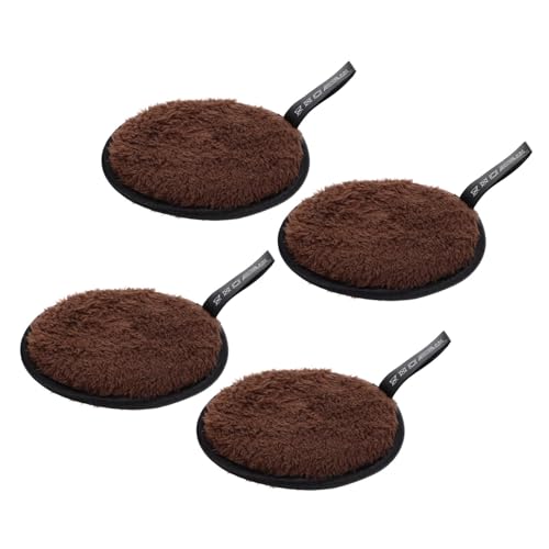Healvian 4 STÜCKE Teiliges Waschbare Flauschige Puderquasten für Damen Weiche Makeup entferner Pads Wiederverwendbar Sanft zur Porentiefe Reinigung und Abschminken von Healvian