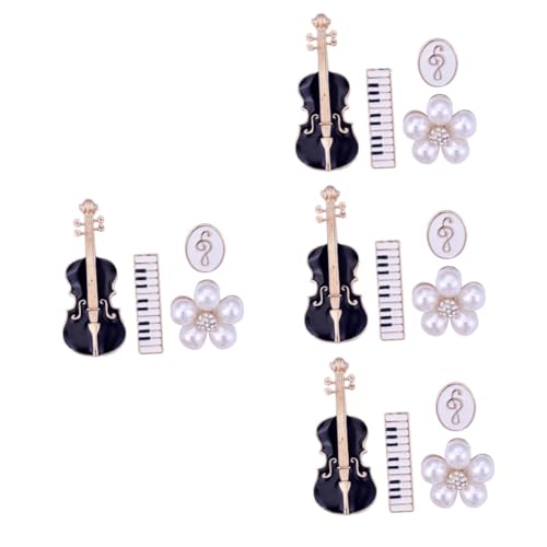 Healvian 4 Sätze Damen Broschen Violin Anstecknadeln Musikinstrument Broschen Für Besondere Anlässe Kleidung 4 Stück * 4 von Healvian