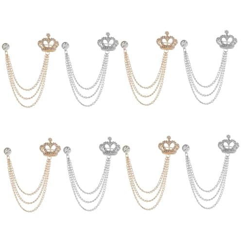 Healvian 4 Sätze Diamantbrosche Vintage Pullover Kragennadel Herrenkragenbrosche Hemdkragenbrosche Anzugbrosche Kragenclips Brosche Für Damen Quastenbrosche Anstecknadel 2 Stücke * 4 von Healvian