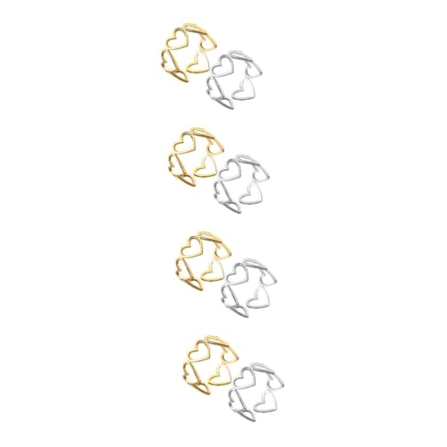 Healvian 4 Sätze Herzring Damen Teiliges Offene Ringe Hochwertigem Eleganter Minimalistischer Verlobungen 2 Stück * 4 von Healvian