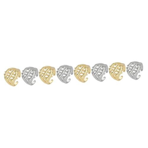 Healvian 4 Sätze Offene Metallringe Für Männer Verstellbare Finger Ringe Hip Hop Schmuck Für Besondere Anlässe 2 Stück * 4 von Healvian