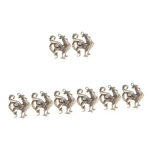 Healvian 4 Sätze Rooster Anhänger Messing Hängedekoration Diy Schlüsselanhänger Hahn Ornament Für Schmuck Handwerk 2 Stück * 4 von Healvian