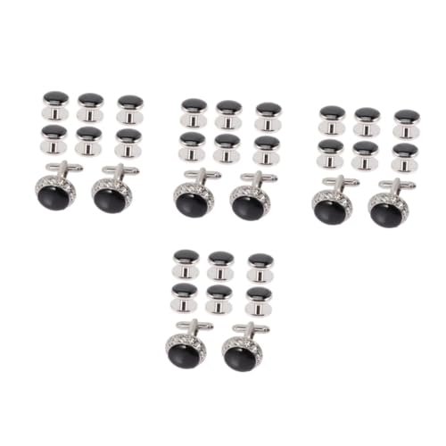 Healvian 4 Sätze Teiliges Rhinestones Manschettenknöpfe Für Herren Anzüge Hochzeiten Zu Weihnachten Valentinstag Besonderen Anlässen 8 Stücke * 4 von Healvian