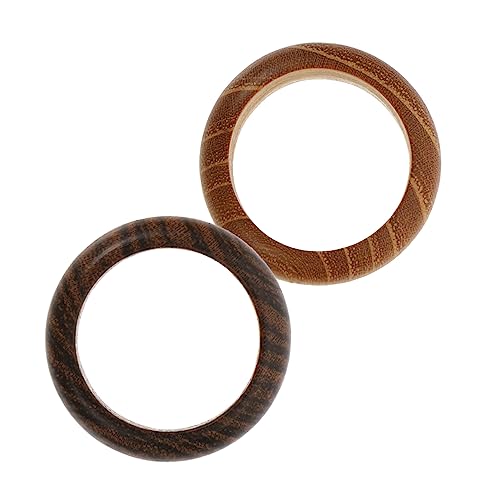 Healvian 4 Stck Holzring Set Teilig Stilvolle Verstellbare Knöchel und Fingerringe Tigerholz und Goldsandelholz Langlebig Komfortabel Modisches Schmuck Accessoire für Damen und Herren für von Healvian