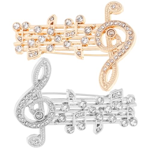 Healvian 4 Stck Teiliges Broschen Gitarren Noten Design mit Funkelnden Strasssteinen Kreative Schmucknadeln für Damen Festival Broschen zur Kleidung und Taschen Dekoration von Healvian