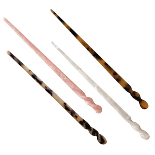 Healvian 4 Stck Teiliges Chinesisches Haarstäbchen Acetat Dekorative Vintage haarnadeln für Damen Lange Haarschmuckstäbchen für Stilvolle Duttfrisuren Schonend und Vielseitig Einsetzbar von Healvian