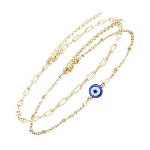 Healvian 4 Stck. Verstellbares Goldfarbenes Evil Eye Charm Armband Set Böser Blick Schmuck für Damen Robustes Legierungsmaterial Vielseitiges Schmuckzubehör für Alltag und Party von Healvian