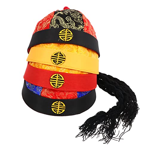 Healvian 4stücke Retro-stoffhüte Maskerade-kleidung Performance-kleidung Mützen Mit Zöpfen Dekorative Hüte Für Tägliche Dekoration Fotografie Tanzrequisiten von Healvian