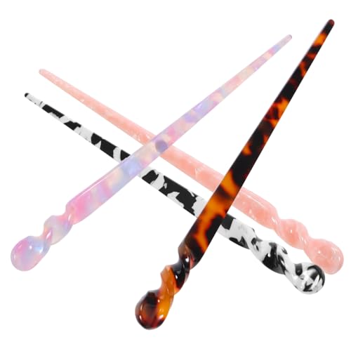 Healvian 4 Stück Damen Haarnadel Chinesische Haarstäbchen Kunststoff Haarstab Für Dutt Haare Dekorativ Geeignet Für Verschiedene Anlässe von Healvian