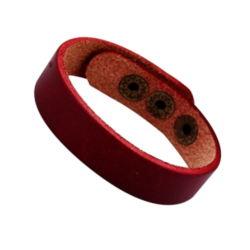 Healvian 4stück Teiliges Diy-rindslederarmband Einfaches Schlichtes Lederarmband All-match-handkette Diy-armreif Schmuck Unisex-schmuckzubehör Für Studenten Dunkelrot von Healvian