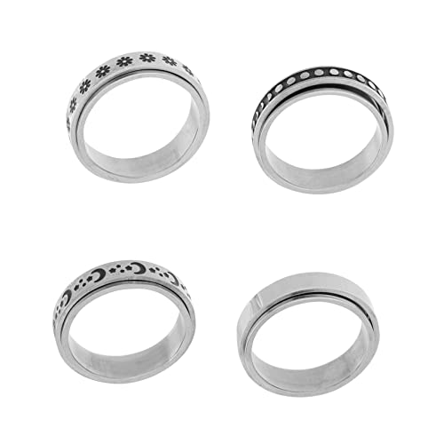 Healvian 4 Stück Drehe Den Ring Ringe Gold Frauen Klingen Fingerschmuck Modering Stahl Healvian 4 Stück Drehe Den Ring Ringe Gold Frauen Klingen Fingerschmuck Modering Stahl von Healvian