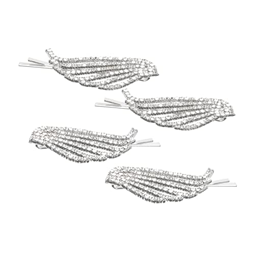 Healvian 4stücke Flügel Haarnadel Mit Strasssteinen Seitliche Haarspange Haarstyling Clip Mode Mädchen Haardekor Für Party Hochzeit von Healvian