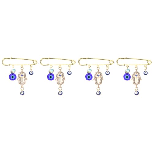 Healvian 4 Stück Evil Eye Brosche für Damen und Herren Retro Anstecknadel mit Blauen Augen für Cardigans und Schals Perfektes Accessoire für Partys und Besondere Anlässe von Healvian