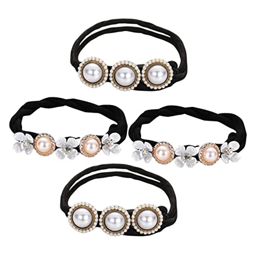 Healvian 4stücke Ponytail Mit Perlen Und Blumen Haarschmuck Für Voluminöse Hochsteckfrisuren Für Alltag Und Besondere Anlässe Langlebige Haarbänder Für Und Mädchen von Healvian