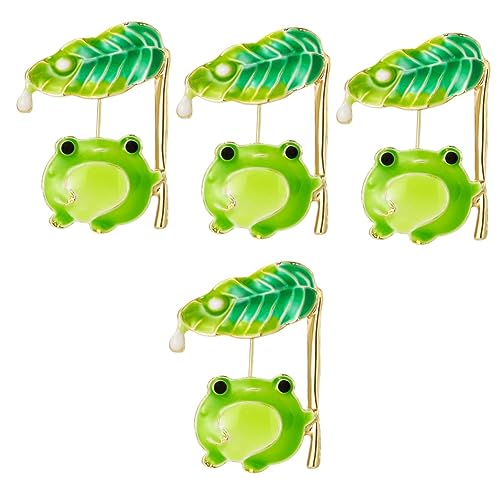 Healvian 4 Stück Frosch Brosche für Kleidung Dekorative Anstecknadel Einzigartigem Design für Taschen Schals Jacken Kreatives Modeaccessoire Aufmerksamkeit Erregt von Healvian