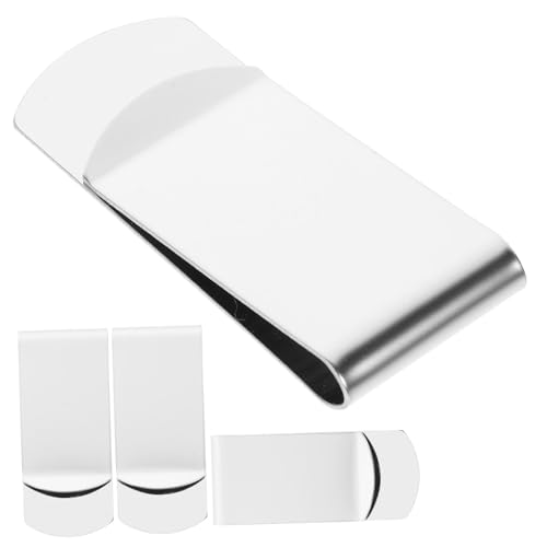 Healvian 4 Stück Geldbörse aus Metall klein dünn Geldclip -Brieftasche minimalistisch Geldklammer aus Clip für Geld Banknote -Clip Geldklammern Cash-Clip Rostfreier Silber Healvian 4 Stück Geldbörse aus Metall klein dünn Geldclip -Brieftasche minimalistisch Geldklammer aus Clip für Geld Banknote -Clip Geldklammern Cash-Clip Rostfreier Silber von Healvian