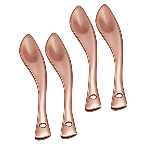 Healvian 4 Stück Gesichtscreme Löffel Kosmetikspatel für Professionelles Make Up Werkzeug für Augencreme und Hautpflegeprodukte Roségold von Healvian