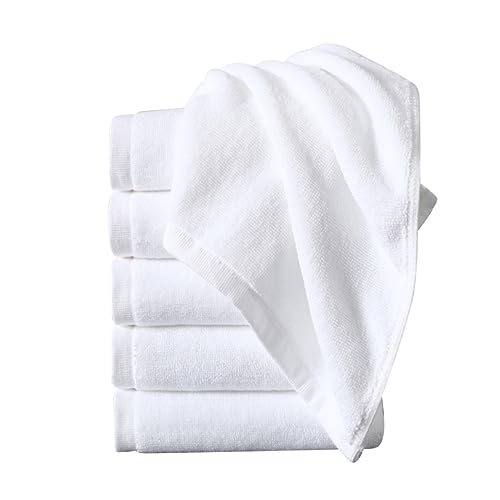 Healvian 4stücke Baumwoll-gesichtstücher Verdickt Weiße Badetücher Gesichtswaschtücher Für Hotel Spa Und Zuhause von Healvian