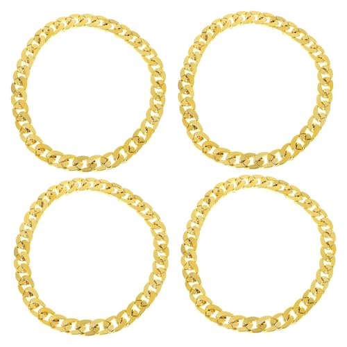 Healvian 4stücke Goldene Halskette Für Männer Hip-hop Stil Kette Punk Design Männliche Schmuckkette Zum Tragen von Healvian