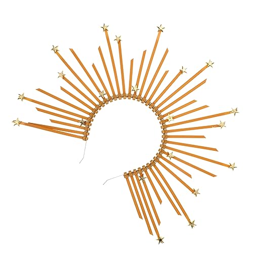 Healvian 4 Stück Goldfarbenes Vintage Haarreif mit Sternen Flexibles Party Haarband für Damen Eleganter Haarschmuck für Halloween Cosplay Hochzeit und Festliche Anlässe von Healvian