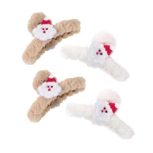 Healvian 4stücke Teiliges Set Weihnachts Haarspangen Aus Plüsch Große Rutschfeste Haarklammern Für Frauen Und Mädchen Süße Accessoires Für Lockiges Haar Vielseitig Und Sicher Für von Healvian