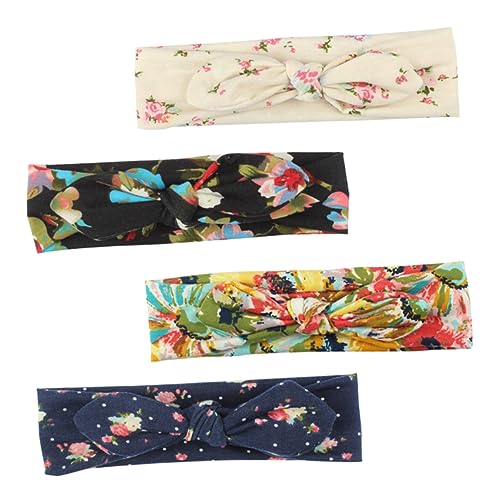 Healvian 4stücke Stirnbänder Für Damen Aus Weichem Verstellbar Mit Hasenohren-design Elastische Haarbänder Als Kopftuch Oder Haarschmuck in Gemischten Farben von Healvian
