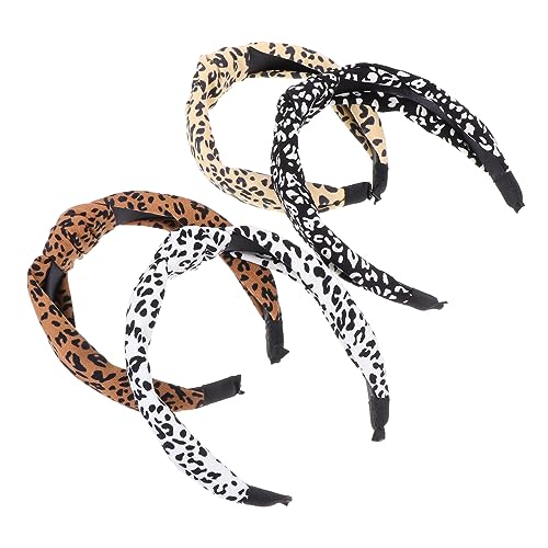 Healvian 4stücke Teiliges Leopard Muster Damen Haarband Breiter Haarschmuck Für Verschiedene Outfits Modischer Haarreif Für Alltag Und Freizeit Geschenkidee Für Freunde Und Familie von Healvian