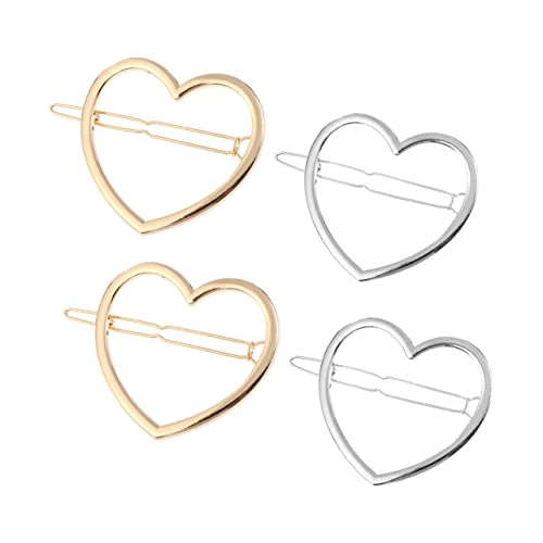 Healvian 4stücke Herz Haarspangen Hohlherz Haarnadel Liebesförmige Haarnadeln Haar Schmuck Bobby Pin in Farben Für Hochzeit Party Alltag von Healvian