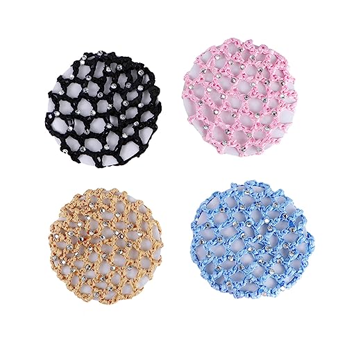 Healvian Haarnetze Im Vintage-stil 4er-pack Elastisches Haar Elegantes Haarnetz Aus Polyester Haarknotenhalter Für Frauen Für Besondere Anlässe von Healvian