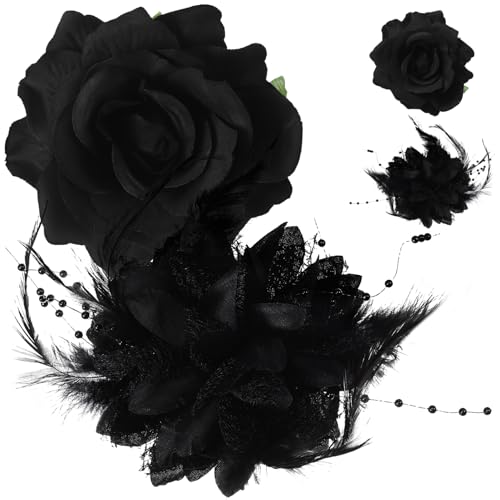 Healvian 4stücke Blumen Haarspangen Rosen Haarschmuck Für Damen Und Teenager Mädchen Party Haaraccessoires Mit Spangen Für Alltags Hochzeit Dekoration von Healvian