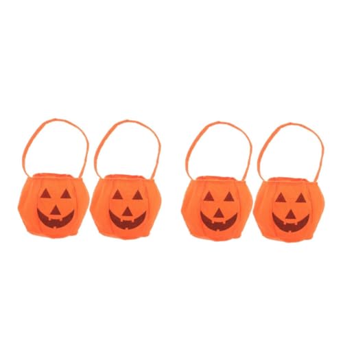 Healvian 4 Stück Halloween Geschenkbeutel Stabile Vliesstoff Tragetaschen mit Kürbis Praktische Süßigkeiten Sammeltaschen für Trick Treat Dekorative Partyaccessoires Orange Healvian 4 Stück Halloween Geschenkbeutel Stabile Vliesstoff Tragetaschen mit Kürbis Praktische Süßigkeiten Sammeltaschen für Trick Treat Dekorative Partyaccessoires Orange von Healvian
