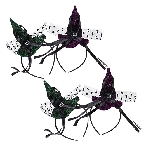 Healvian 4stücke Halloween Haarreif Mit Hexenhut Elastisches Stirnband Für Kostümpartys Lustige Accessoires Für Halloween-feiern Und Fotomöglichkeiten Mit Freunden Und Familie von Healvian