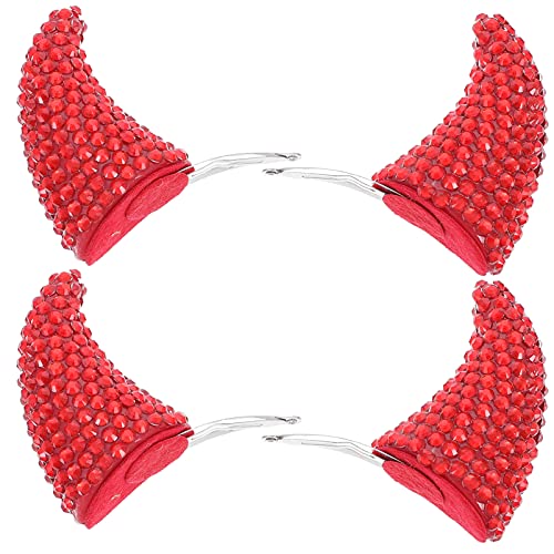 Healvian 4 Stück Halloween Teufelshörner Haarspangen Halloween Strass Dämon Rote Haarnadel Rinderhorn Kopfschmuck Haarspangen Healvian 4 Stück Halloween Teufelshörner Haarspangen Halloween Strass Dämon Rote Haarnadel Rinderhorn Kopfschmuck Haarspangen von Healvian
