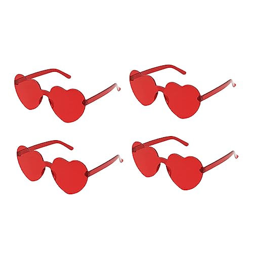Healvian 4 Stück Herzförmige Rimless Sonnenbrillen Transparente Rahmenlose Sommerbrillen für Damen für Strand Reisen und Fotoshooting Healvian 4 Stück Herzförmige Rimless Sonnenbrillen Transparente Rahmenlose Sommerbrillen für Damen für Strand Reisen und Fotoshooting von Healvian