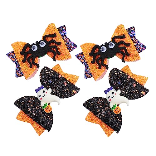Healvian 4stücke Haarnadel Bogen Für Mädchen Junge Mädchen Haarzubehör Mit Cartoon Mustern Und Schleifen Für Halloween Party Und Kostüme Geeignet Für Verschiedene Frisuren von Healvian