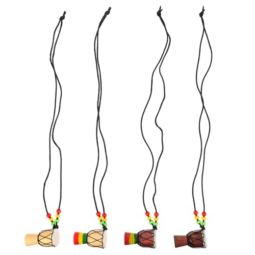 Healvian 4 Stück Kreative Hängende Pendants Mini Afrikanische Trommel Halskette Schmuck Deko für Damen und Herren Einzigartiger Stil Langlebiges Design von Healvian