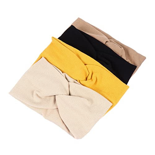 Healvian 4stücke Elastisches Yoga Stirnband Für Damen Sport Fitness Haarband Mit Kreuz Knoten Design Haar Accessoires Zum Schwitzen Absorbieren von Healvian
