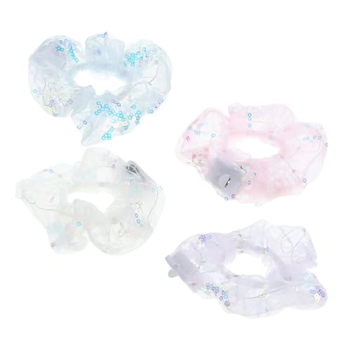 Healvian 4stücke Led Glühende Haargummis Stylische Haarschmuck Für Und Mädchen Nachtlichter Für Partys Und Besondere Anlässe Hellblau Weiß Hellviolett Hellrosa von Healvian