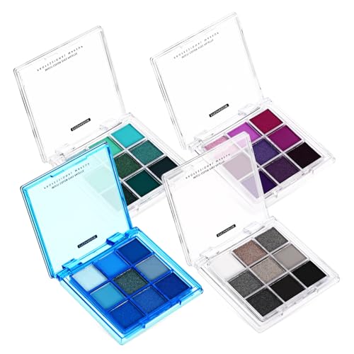 Healvian 4 Stück Lidschatten-palette Lidschattenplatte Lidschatten-glitter-palette Frauen Augen-make-up-palette Grüner Lidschatten Textmarker Lidschattenpalette Bunt Augen Makeup Plastik von Healvian