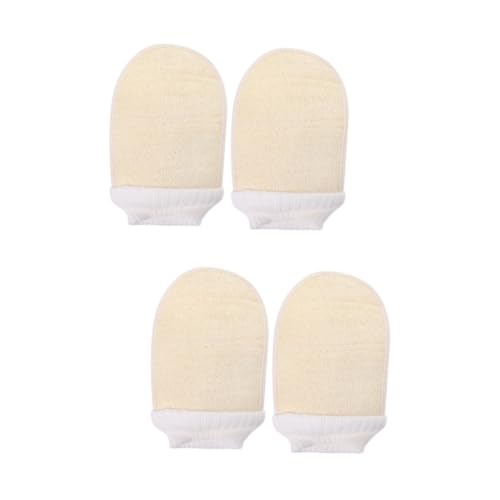 Healvian 4 Stück Luffa-Handschuhe luffa handschuh exfoliating glove Handschuhe zum Reinigen Spa Luffa Badetuch handtücher Peeling-Handschuhe Duschhandschuh sauber Wäscher Badeblume Schwamm von Healvian