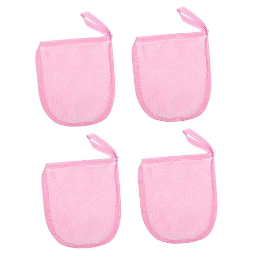 Healvian 4 Stück Make-up-entferner-puff Esponja Para Bañarse Schwämme Zum Reinigen Badehandschuhe Puste Zum Abschminken Schminkschwämme Für Das Gesicht Pulver Makeup Entferner Rosa Bilden von Healvian