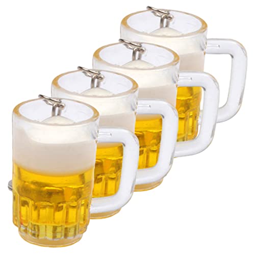Healvian 4 Stück Mini Bierbecher Schlüsselanhänger Dekorativer Anhänger für Taschen und Rucksäcke Langlebiger Schlüsselbund für Partys und von Healvian