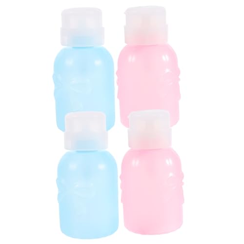 Healvian 4 Stück Nagellackentferner Pumpspender Tragbare Nachfüllflaschen mit Druckpumpe Auslaufsichere Wasserspender für Nagelpflege Makeup Entferner Kosmetische Flüssigkeiten von Healvian