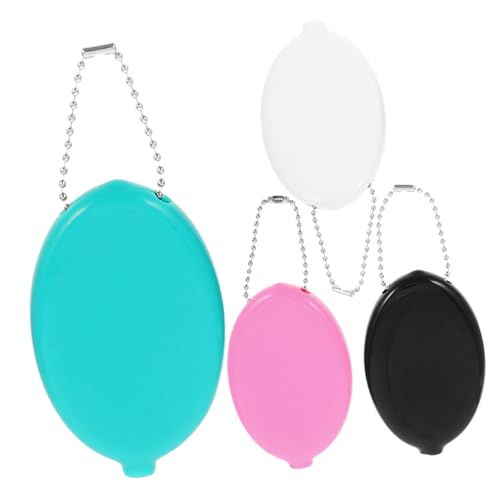 Healvian Ovale Münzbörse mit Kette Süße Geldbörse Praktische Münztasche für Männer Frauen und Kinder für Reisen und Täglichen Gebrauch PVC Leicht und Tragbar von Healvian