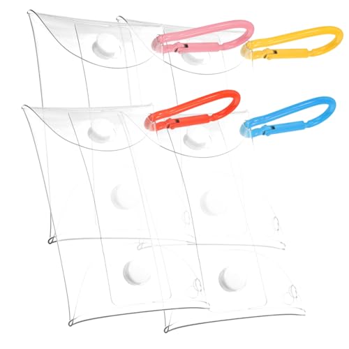 Healvian 4 Stück PVC Münzgeldbörsen für Frauen mit Druckknopfverschluss Kleine Transparente Täschchen in Orange Gelb Blau Praktische Münzbeutel für Lippenstift Schlüssel Kopfhörer Reise von Healvian