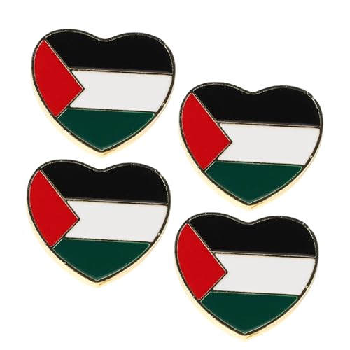 Healvian 4 Stück Palästina Flaggen Anstecknadeln Langlebige Legierungsbroschen mit Detailreicher Verarbeitung Schmuckstücke für Kleidung Sportveranstaltungen Partys und Patriotische Anlässe von Healvian
