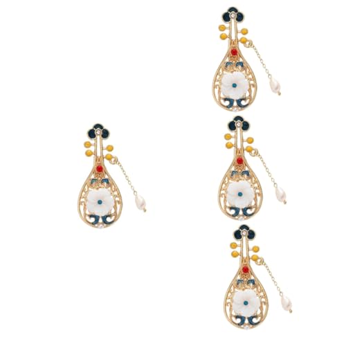 Healvian 4 Stück Pipa Pin Hochzeitsdekoration Broschenstifte für Frauen Musikbrosche Laute Brosche Frauen Broschennadeln Gitarrenbrosche Musik-Schmuck-Brosche Brosche Schmuck Legierung von Healvian