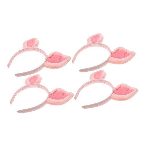 Healvian 4 Stück Plüsch Tierohren Haarreif für Teiliges mit Niedlichen Schweineohren Accessoire für Cosplay Halloween und Partys Weich und Bequem für Damen und Mädchen von Healvian